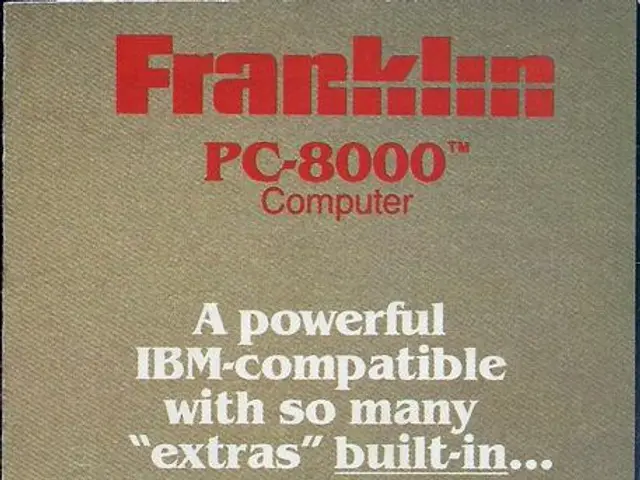 In this image we can see an advertisement and the picture of woman working at the desktop.