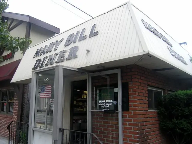 In this picture there is a shop with white naming board and red color brick wall. In the front...