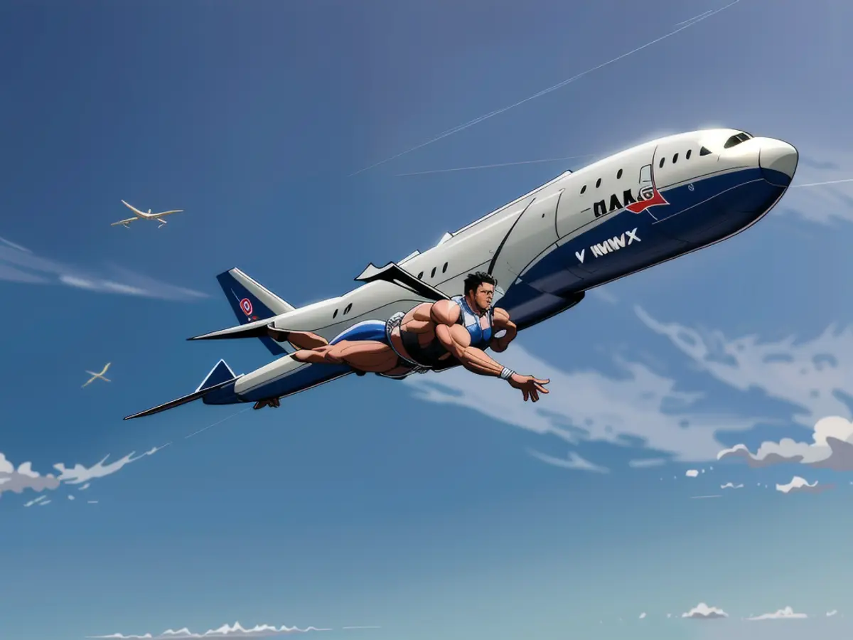 Airborne 737 MAX aircraft.