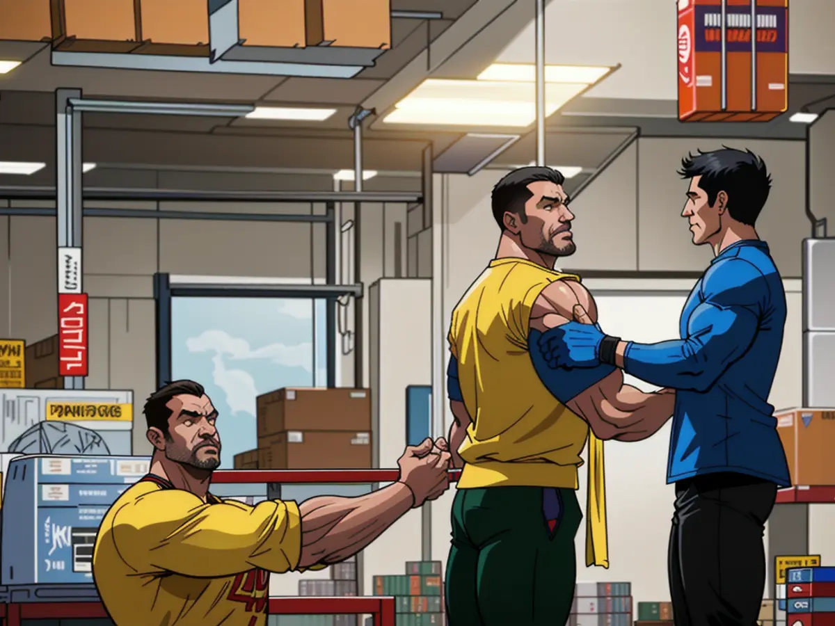 During their meeting, the logistics manager and corporate businessman shook hands, sealed an...